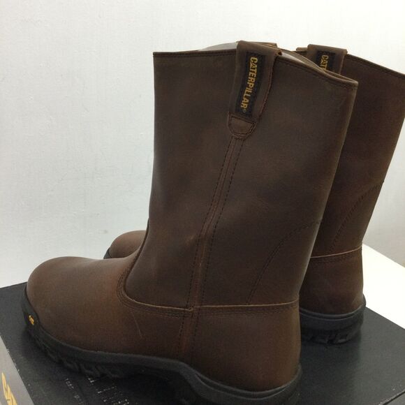 CAT Caterpillar P51034 Drawbar Pull-On Soft Toe Summer Brown Work Boots Shoes - Picture 9 of 10